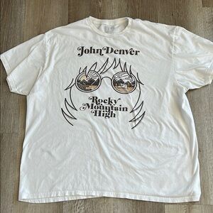 🎉 CLEARANCE GUC John Denver Graphic White T-Shirt xxl Rocky Mountain High